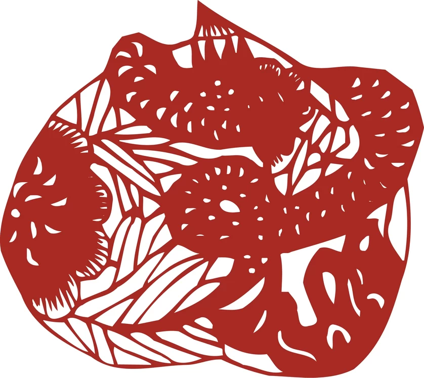 中国风中式传统喜庆民俗人物动物窗花剪纸插画边框AI矢量PNG素材【470】